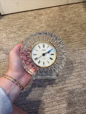 Staiger Round Crystal Standing Clock Decor Roman Numerals Made In Germany Works